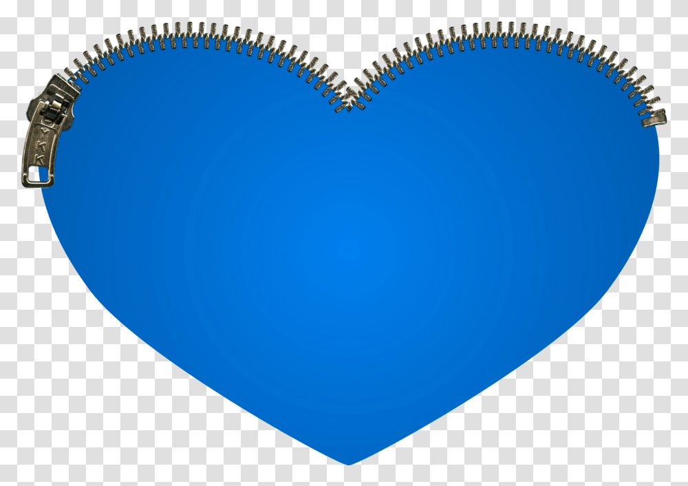 Blue Heart With Zip Clipart Free Download Girly, Balloon, Cushion, Pillow, Ornament Transparent Png