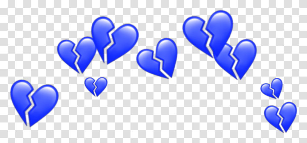 Blue Hearts Heart Crowns Crown Heartscrown Heartcrown Broken Heart Crown, Purple, Lighting, Pac Man Transparent Png