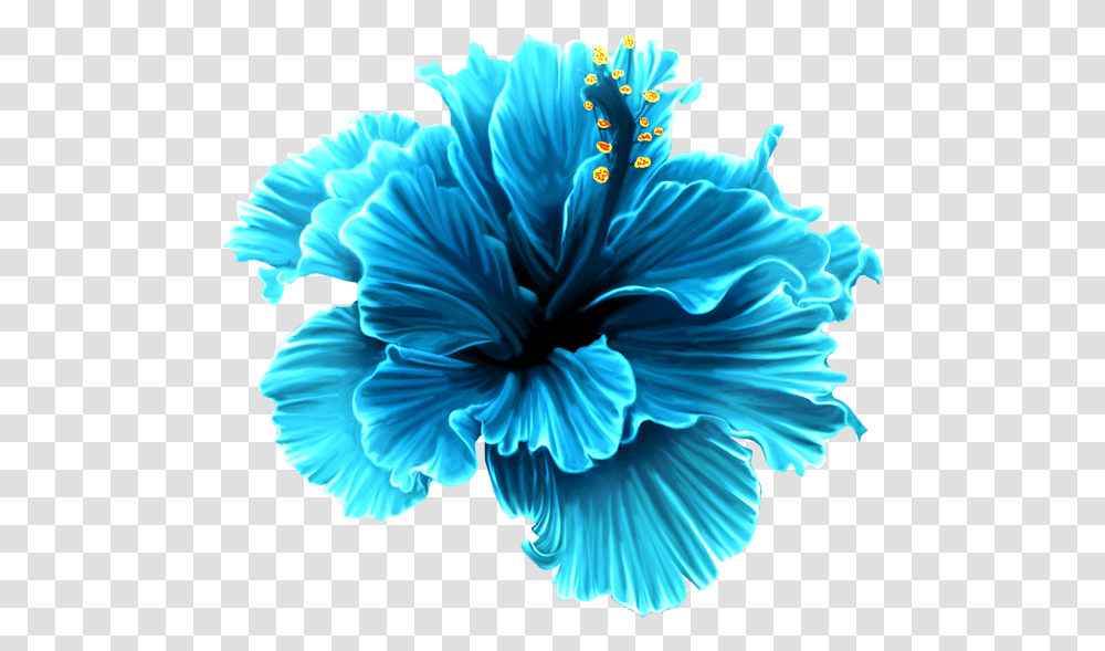 Blue Hibiscus Flower & Free Flowerpng Blue Tropical Flower Clipart, Plant, Blossom, Pattern, Bird Transparent Png
