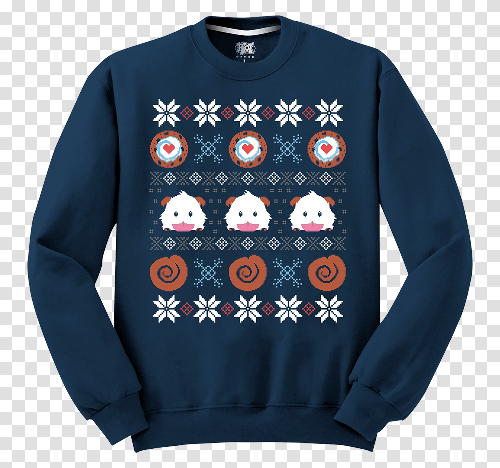 Blue Holiday Poro Sweatshirt League Of Legends Poro Sweater, Apparel, Sleeve, Long Sleeve Transparent Png