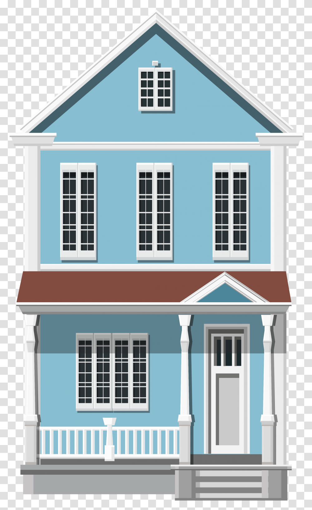 Blue House Clip Art European House, Housing, Building, Window, Villa Transparent Png