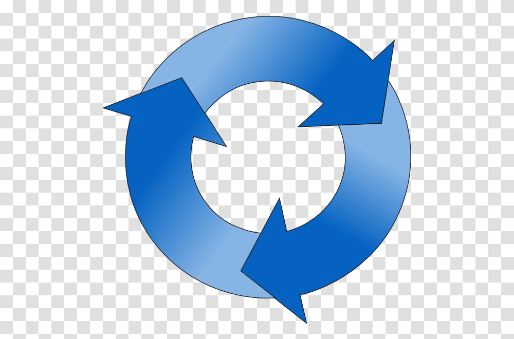 Blue Hues Clip Art Circle Arrow, Recycling Symbol Transparent Png