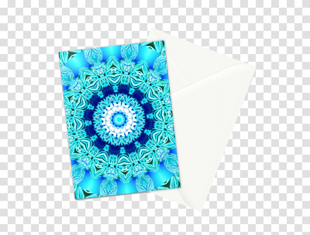 Blue Ice Glass Mandala Abstract Aqua Lace Greeting Card, Envelope, Mail, Rug, Purse Transparent Png