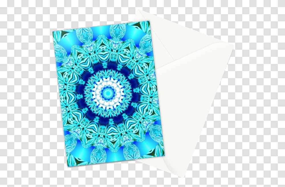 Blue Ice Glass Mandala Abstract Aqua Lace Sun Sand And A Drink In My Hand, Envelope, Rug, Mail Transparent Png