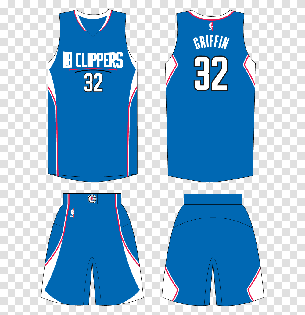 Blue Jersey Concept Los Angeles Clippers, Apparel, Shirt, Tie Transparent Png