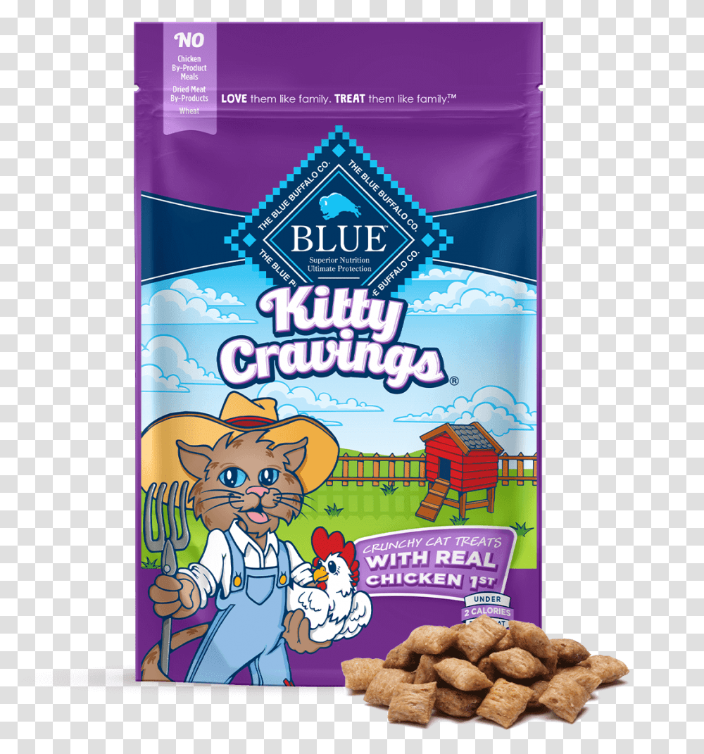 Blue Kitty Cravings Real Chicken Cat Treats Blue Buffalo Dog Food, Nut, Vegetable, Plant, Person Transparent Png