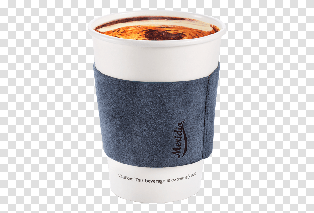 Blue Leather Coffee Sleeve Coffee Cup Sleeve, Milk, Beverage, Drink, Food Transparent Png