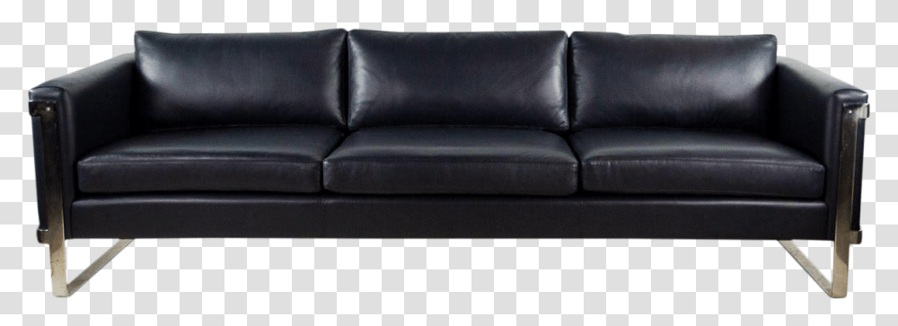 Blue Leather Sofa Studio Couch, Furniture, Armchair Transparent Png