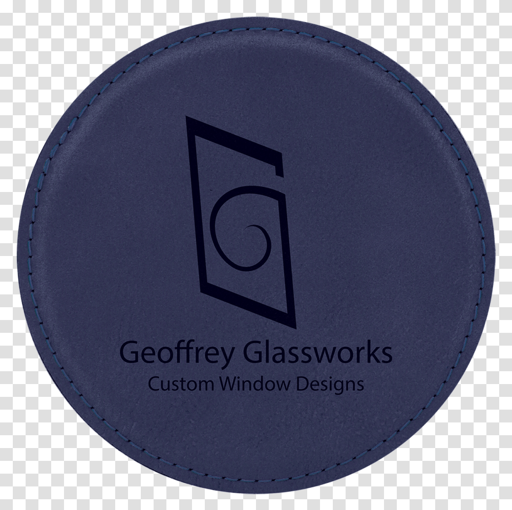 Blue Leatherette Round Coaster With Custom Laser Engraving Circle, Logo, Disk, Frisbee Transparent Png