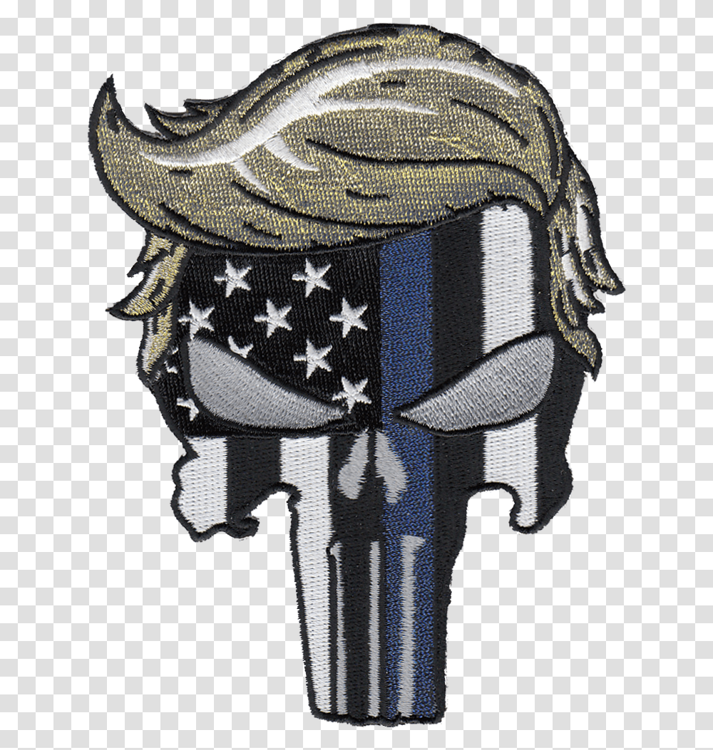 Blue Line Trump Punisher, Clothing, Art, Logo, Symbol Transparent Png