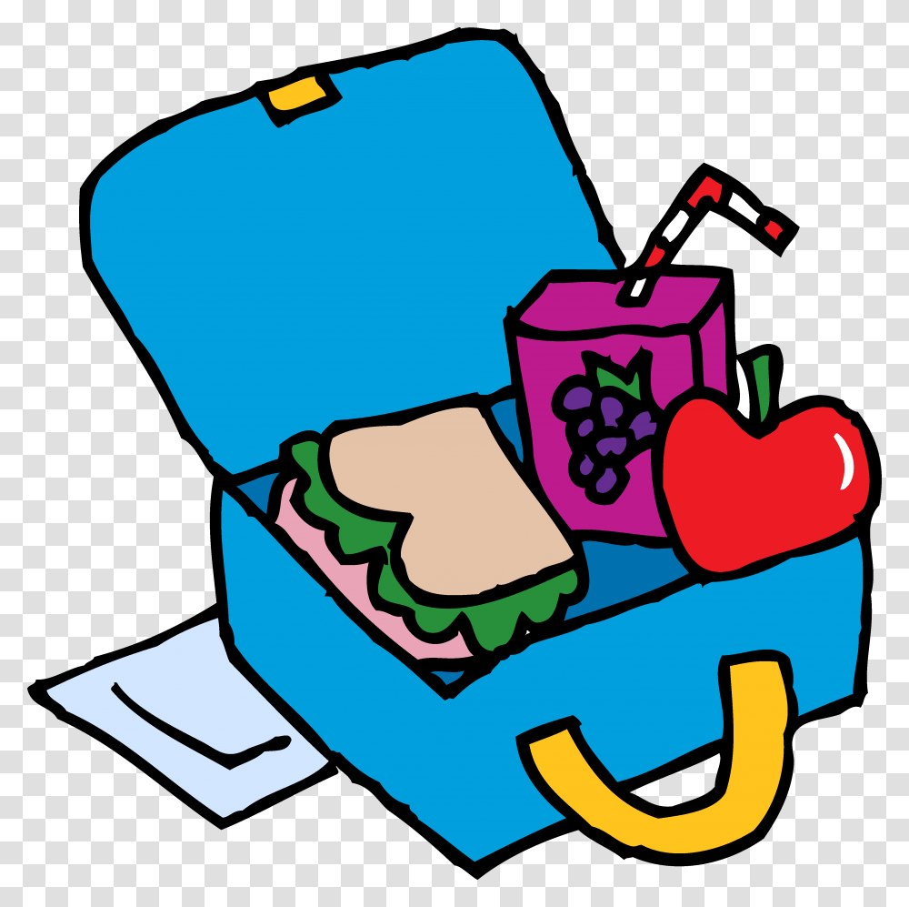 Blue Lunch Box Clip Art With Apple Sandwich Juice Free Image, Bag, Food, Lawn Mower, Meal Transparent Png