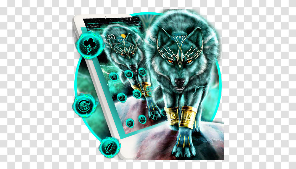 Blue Magic Wolf King Theme - Apps Bei Google Play 3d Printed Wolf T Shirts, Advertisement, Poster, Cat, Mammal Transparent Png