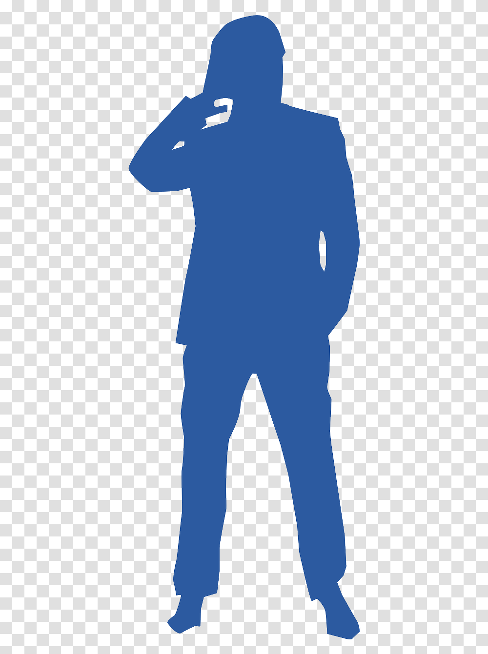 Blue Man Silhouette, Sleeve, Overcoat, Photography Transparent Png