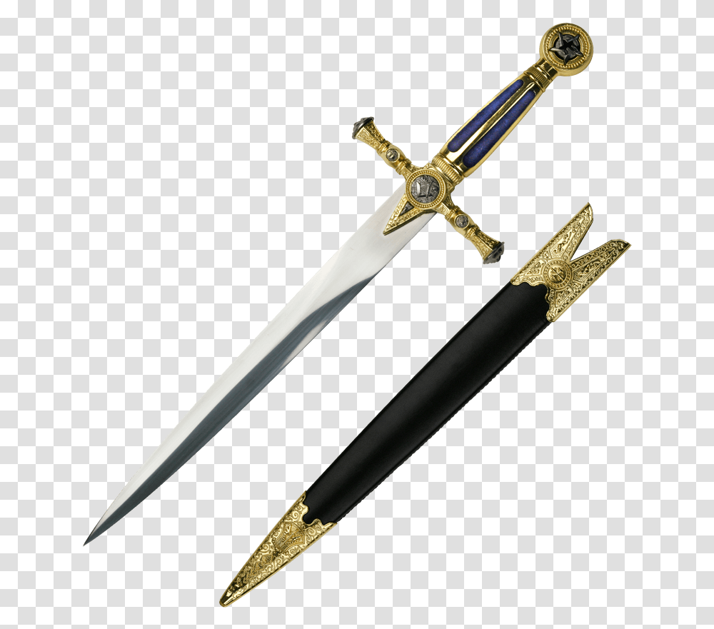 Blue Masonic Short Dagger Middle Ages Daggers, Sword, Blade, Weapon, Weaponry Transparent Png