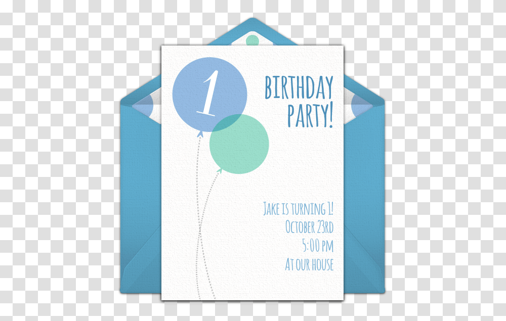 Blue Milestone First Birthday Online Invitation Graphic Design, Paper, Flyer, Poster, Advertisement Transparent Png