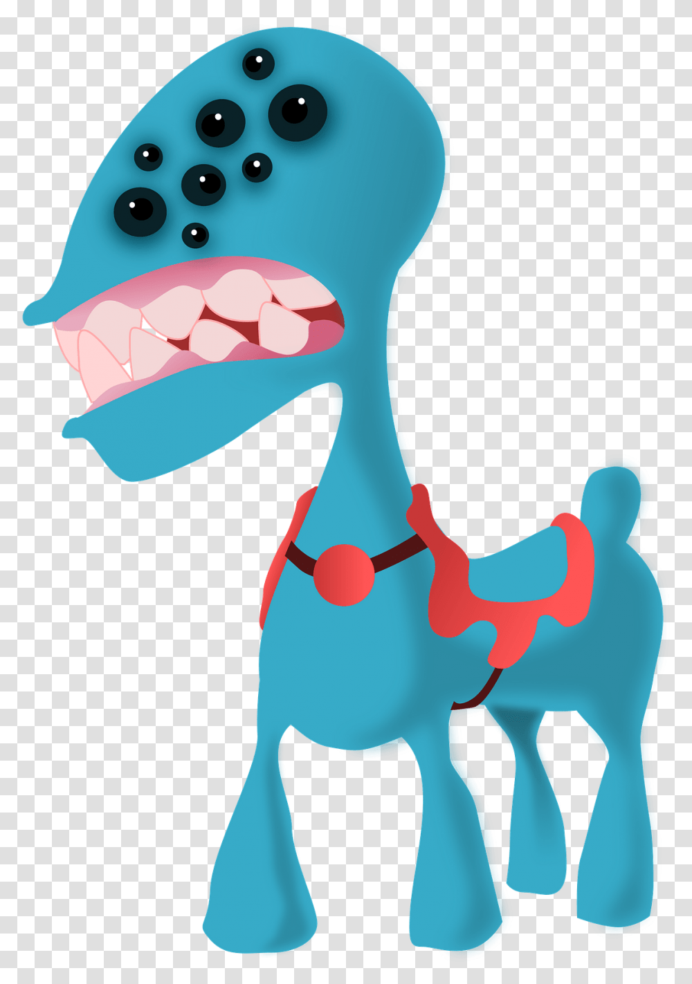 Blue Monster With A Lot Of Eyes And Dot, Animal, Mammal, Mouth, Lip Transparent Png