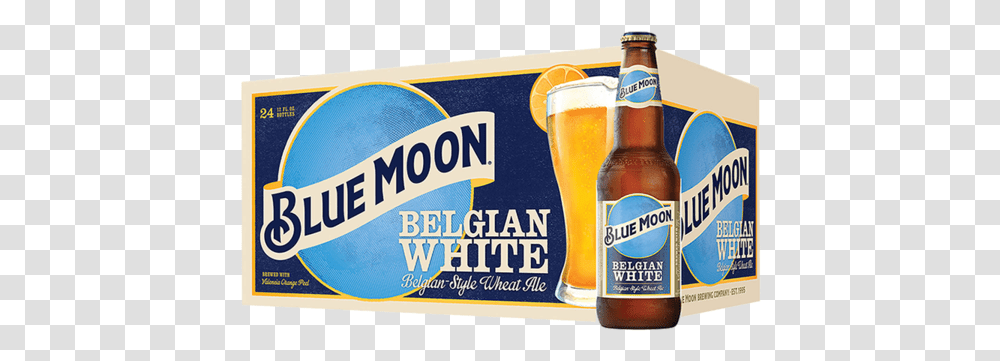 Blue Moon Belgian Wheat Ale Beer Bottle, Alcohol, Beverage, Drink, Lager Transparent Png