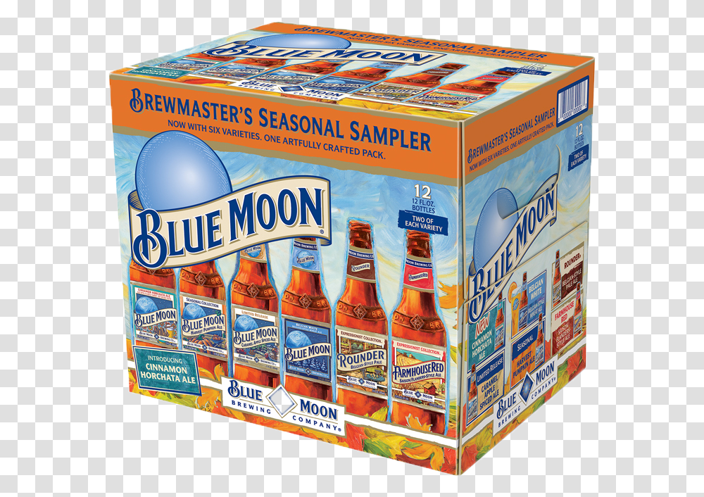 Blue Moon Brewing Co Blue Moon Beer, Food, Ketchup, Box, Label Transparent Png