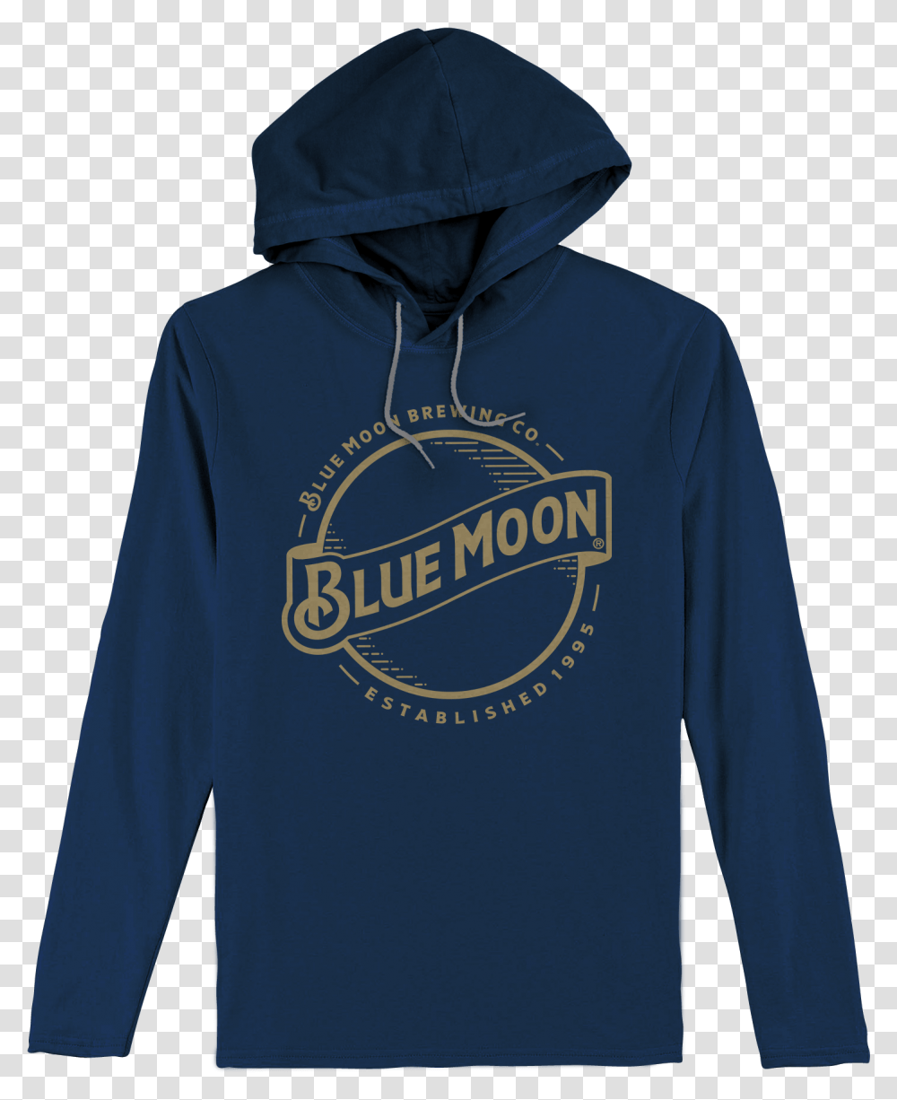 Blue Moon Gold Logo Hooded Jersey T Shirt Navy, Clothing, Apparel, Hoodie, Sweatshirt Transparent Png