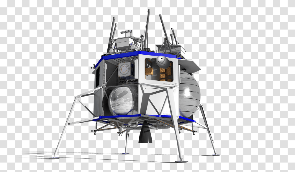 Blue Moon Lunar Lander, Boat, Vehicle, Transportation, Helicopter Transparent Png