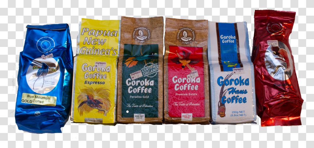 Blue Mountain Papua New Guinea Coffee, Book, Food, Plant, Sack Transparent Png