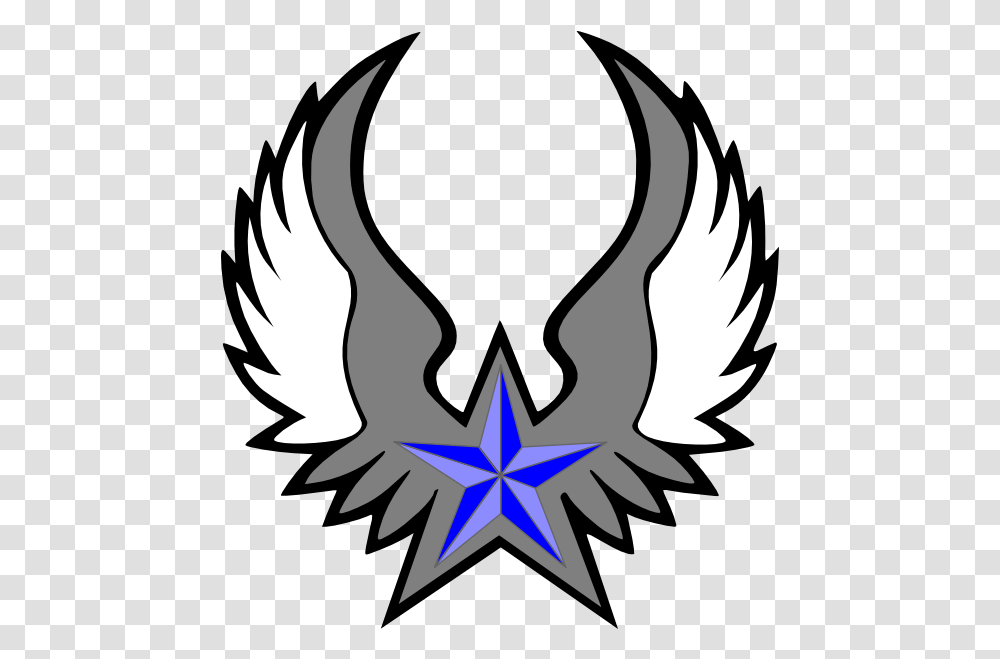 Blue Nautical Star Wings Clip Art Clip Art, Symbol, Emblem, Star Symbol, Horse Transparent Png