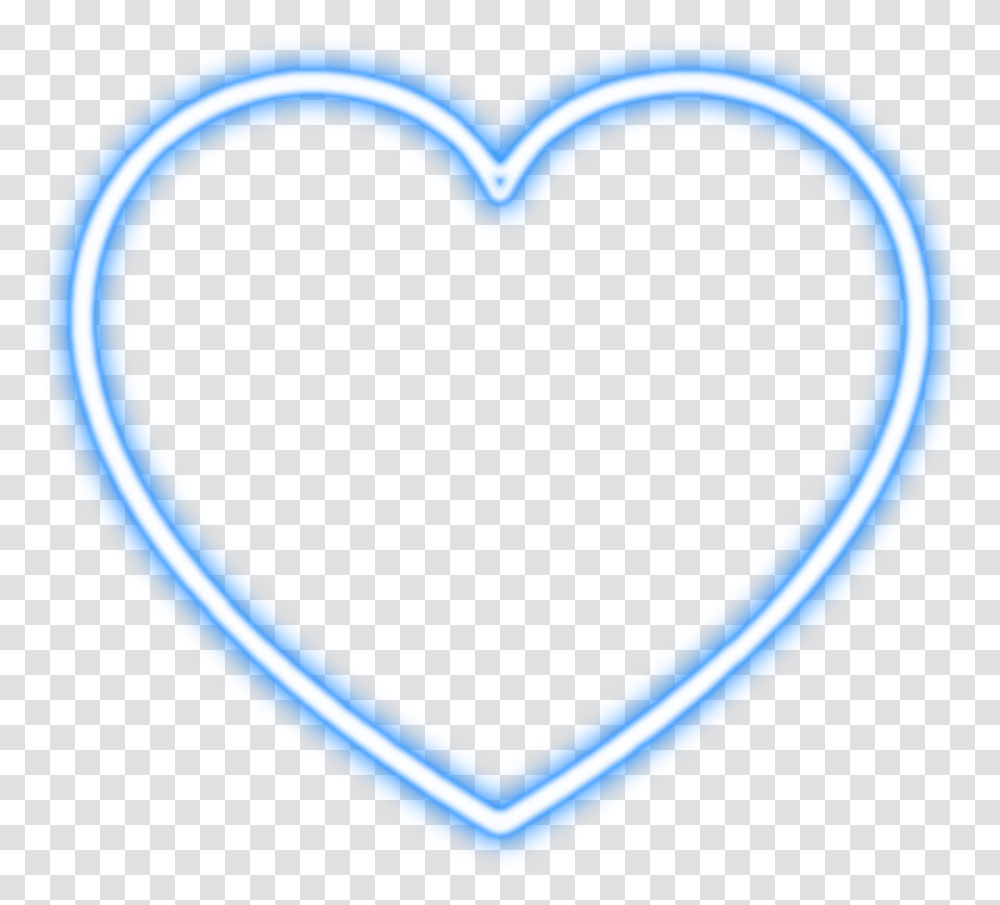 Blue Neon Heart Blueneonheart Sticker Girly Transparent Png