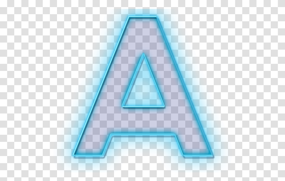Blue Neon Letter A Triangle, Alphabet, Mobile Phone, Electronics Transparent Png