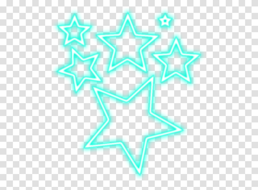 Blue Neon Star Clipart, Star Symbol, Wand Transparent Png
