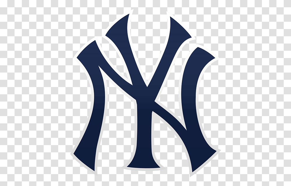 Blue New York Yankee Logo, Emblem, Glass Transparent Png