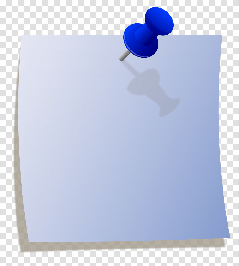 Blue Note With Thumbtack, Pin Transparent Png