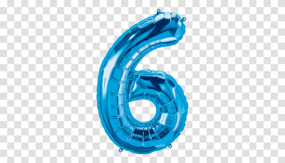 Blue Number 6 Balloon Blue 6 Balloon, Helmet, Clothing, Water, Inflatable Transparent Png