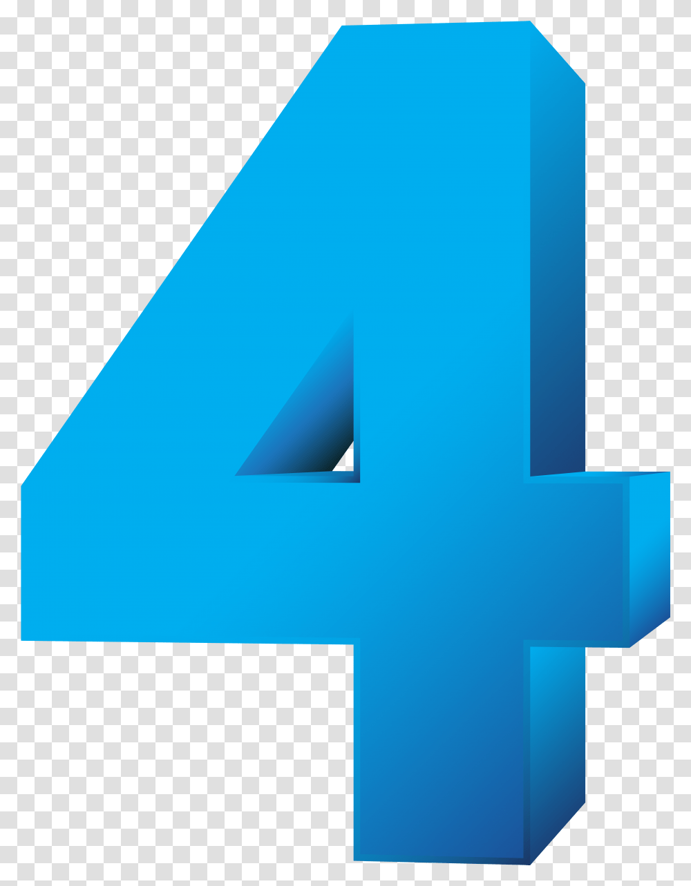 Blue Number Four Clip Art Image Blue Clipart Number 4 Blue, Symbol, Text, Triangle, Cross Transparent Png
