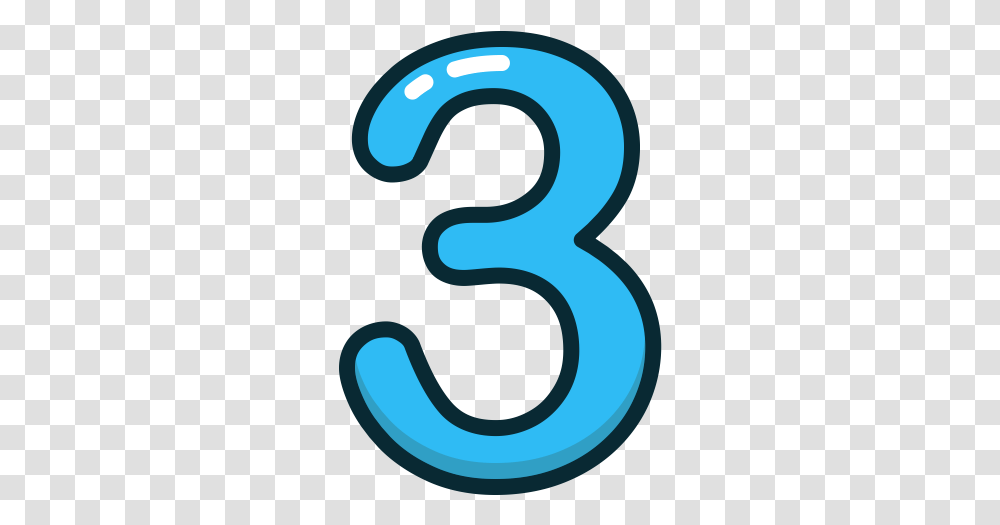 Blue Number Numbers Study Three Icon Three, Symbol, Text, Alphabet, Ampersand Transparent Png
