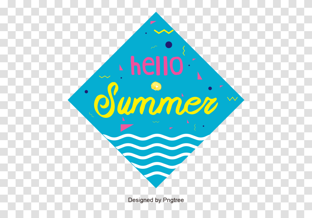 Blue Ocean Label Design In Summer Summer Label Summer Vector, Triangle, Rug, Star Symbol Transparent Png
