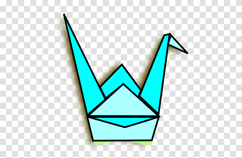 Blue Origami Crane Clip Art, Label, Triangle Transparent Png