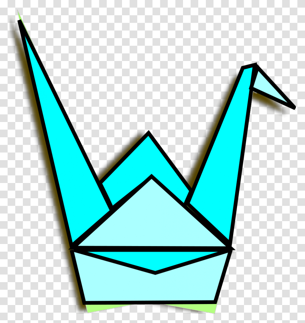 Blue Origami Crane Svg Clip Arts Paper Crane Side View, Triangle, Lighting, Envelope, Mail Transparent Png