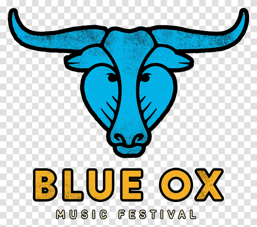 Blue Ox Music Festival Logo Download, Longhorn, Cattle, Mammal, Animal Transparent Png