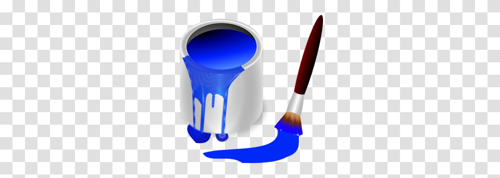 Blue Paint Brush And Can Clip Art, Tool, Toothbrush, Tape, Paint Container Transparent Png