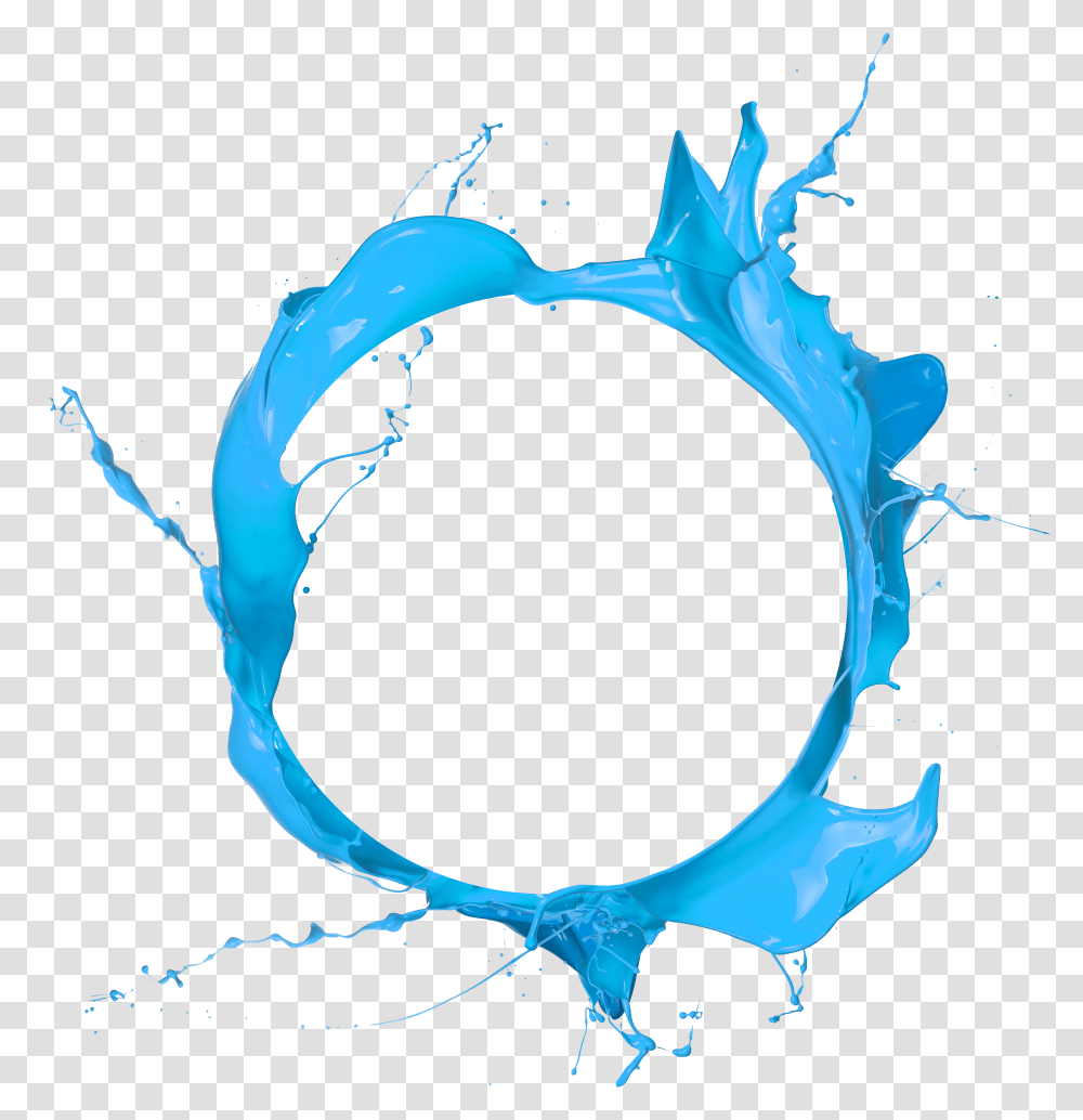 Blue Paint Circle Splash Free Hd Image Transparent Png