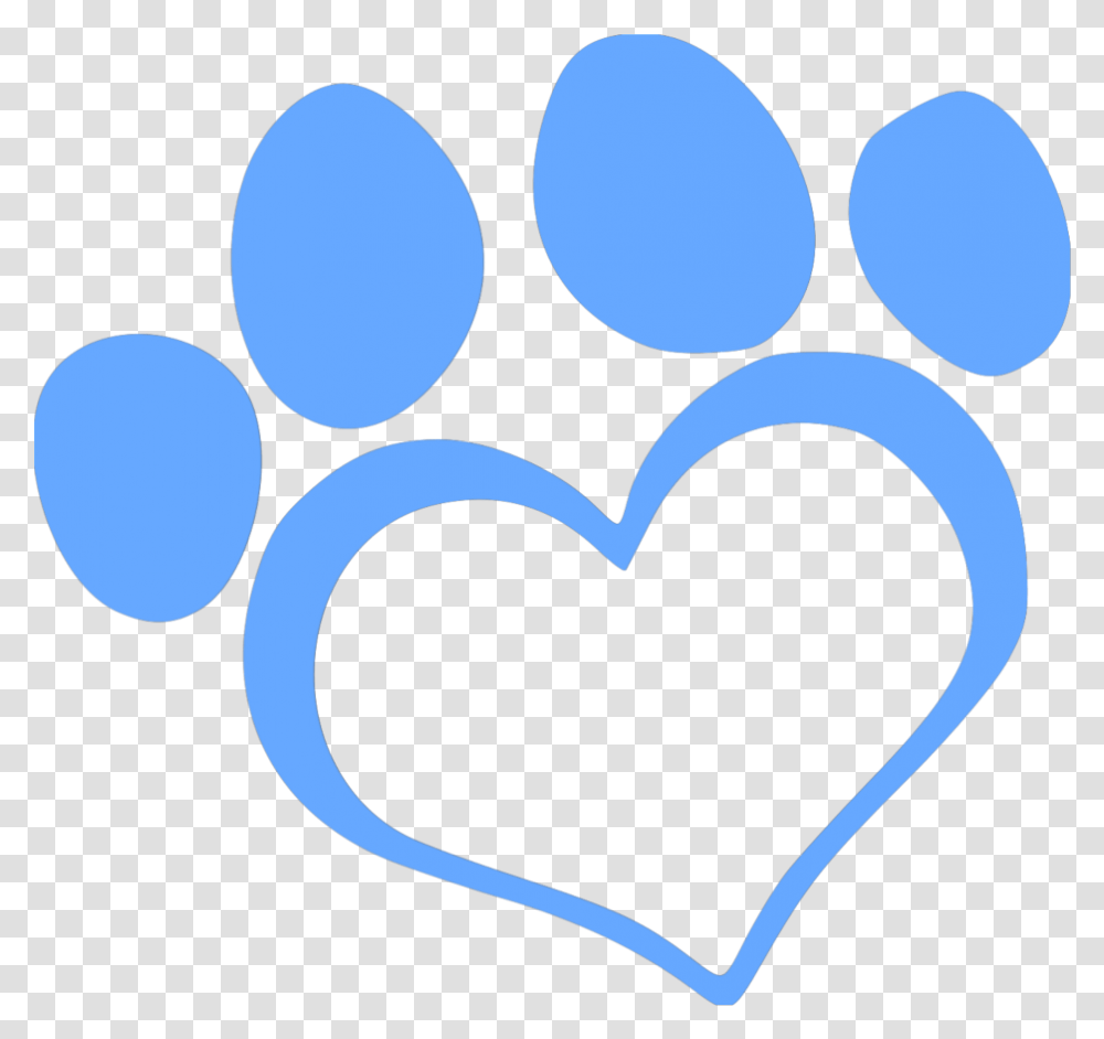 Blue Paw Heart Paw Print Clipart Transparent Png