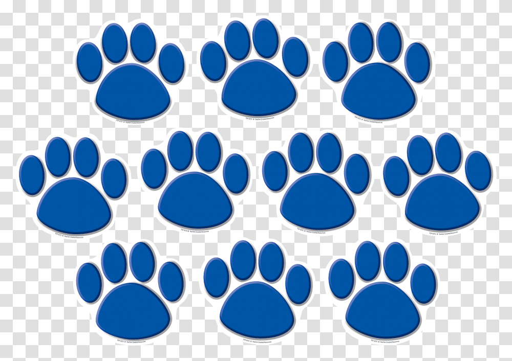 Blue Paw Prints Accents Tcr4275 Teacher Created Resources Paw Print School Bulletin Board, Footprint, Label, Purple Transparent Png