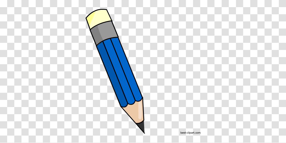 Blue Pencil With Yellow Eraser Free Clip Art, Rubber Eraser Transparent Png