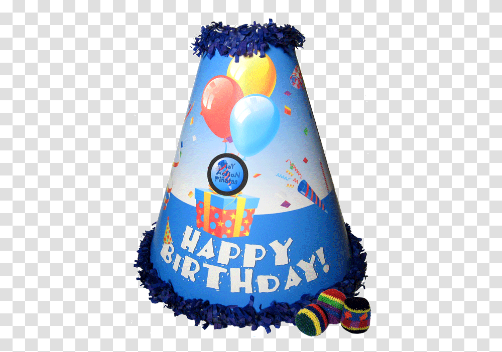 Blue Pinata, Apparel, Party Hat, Birthday Cake Transparent Png