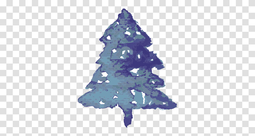 Blue Pine Tree Watercolor & Svg Vector File Arbol De Navidad Azul Vexels, Plant, Map, Diagram, Plot Transparent Png