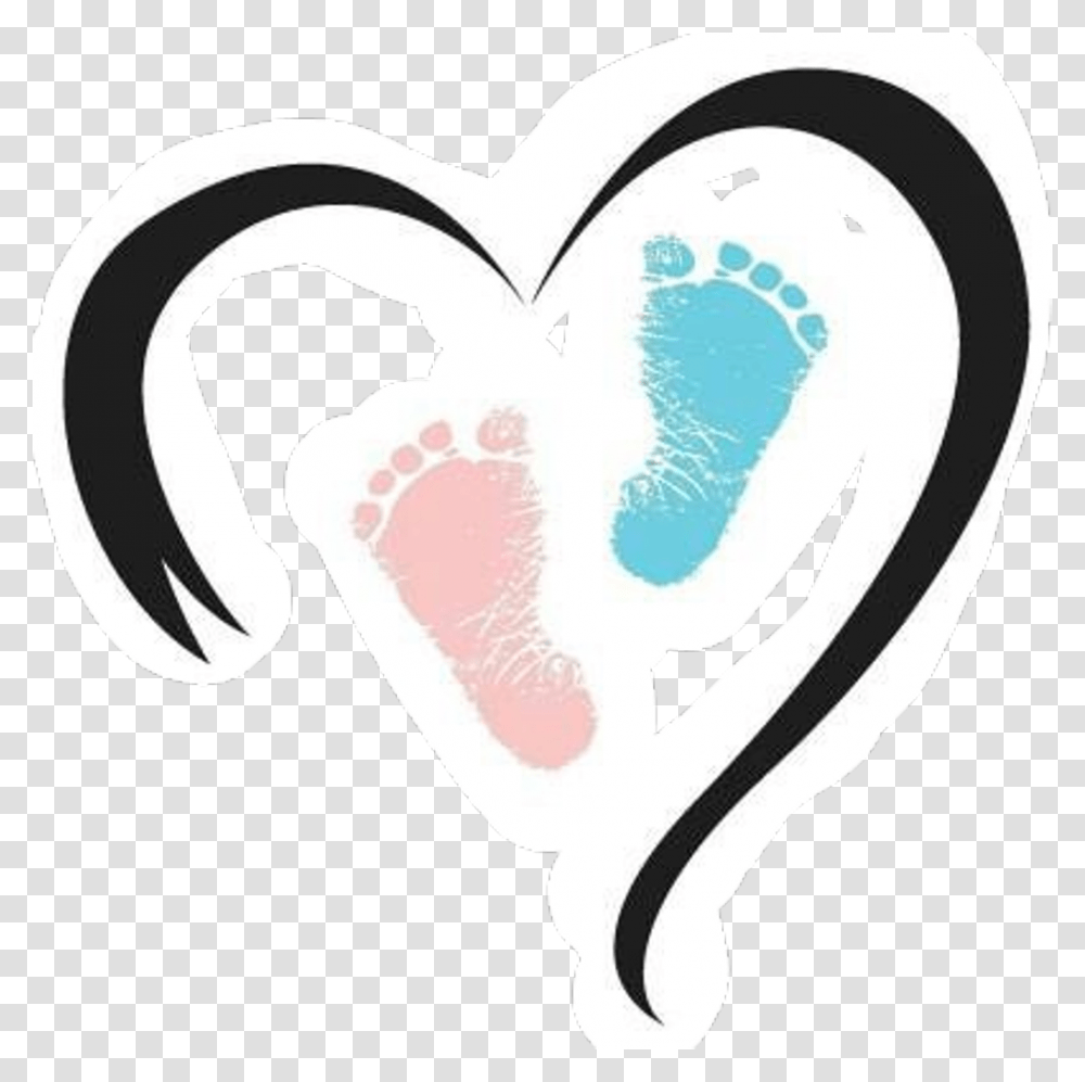 Blue Pink Heart Baby Feet Pink And Blue, Cushion, Pillow Transparent Png