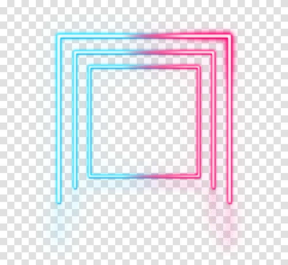 Blue Pink Lines Square Neon Glow Freetoedit Glow Line, Mailbox, Letterbox, Light Transparent Png