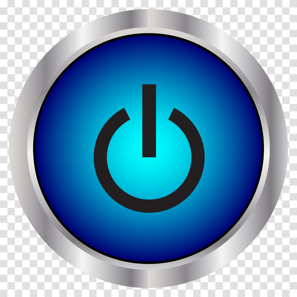 Blue Power Button Icon, Logo, Trademark, Sphere Transparent Png