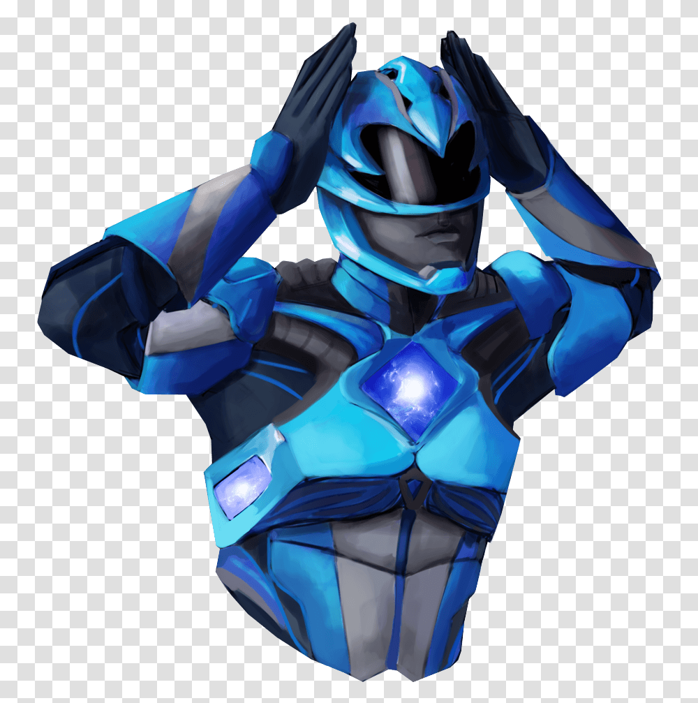 Blue Power Ranger Sticker See Through Clothing, Person, Human, Costume, Robot Transparent Png