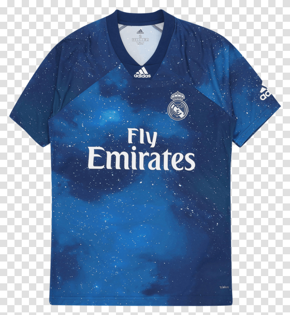 Blue Real Madrid T Shirt, Apparel, Jersey, T-Shirt Transparent Png
